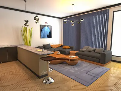 AR-VR Ready Modern House Low-poly 3D model
