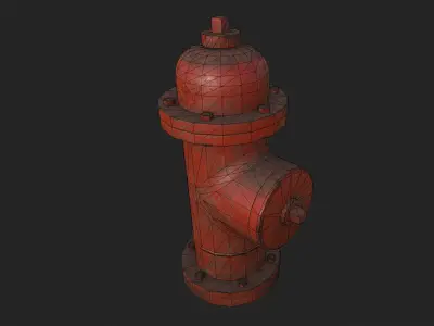 Hydrant fire Low-poly 3D model