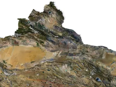 China Terrain 3D Map 3D model