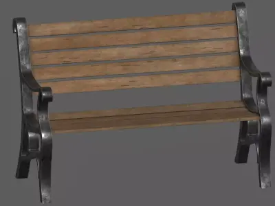 Park Bench Low-poly 3D model