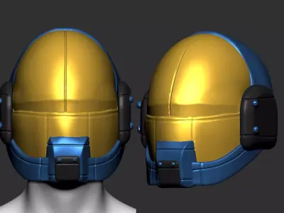 High quality scifi helmet high poly sculpt 3d printable ver 2  3D model