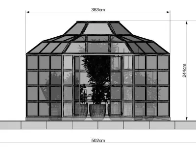 Greenhouse hexagon 3D model