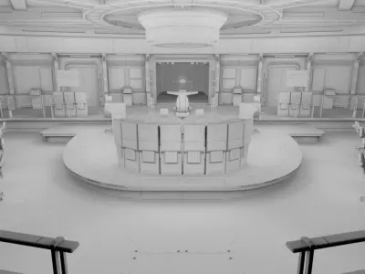 Starship Command Center High Poly PBR 3D model