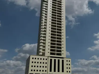MODELO 3D DE PREDIO Low-poly 3D model