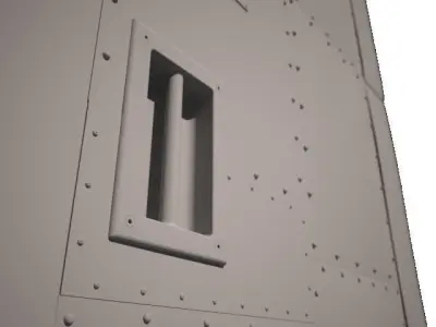 Steel door wrecked 3D model