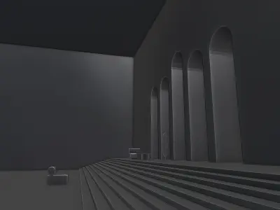 THE HALL OF SILENT ECHOES Low-poly 3D model
