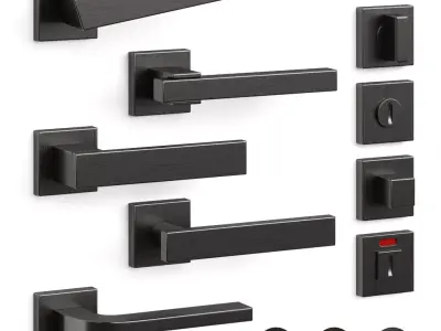 Olivari door handles set2 3D model