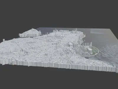 Istanbul City  Low-poly 3D model
