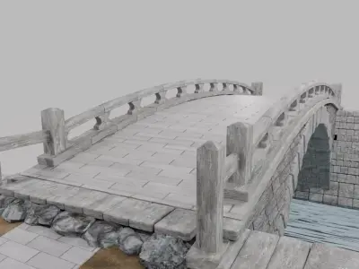 Saiwai bashi bridge in Japan 3D model