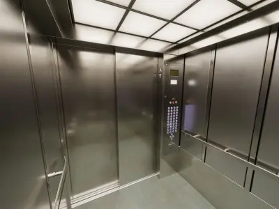 Real-time Elevator Cab Interior 04 Low-poly 3D model