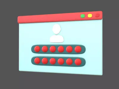 Website Login Incorrect Password Icon v1 002 Low-poly 3D model