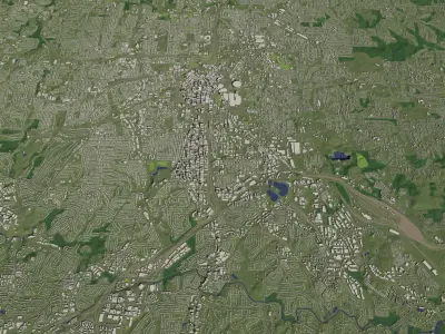 Atlanta USA in 20 km x 20 km - city and urban 3D model
