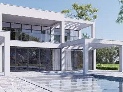 villa Low-poly 3D model