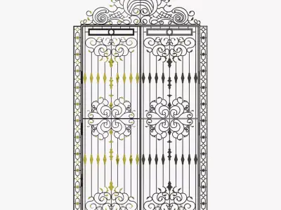 Gate-5 ornate iron gate 3D model