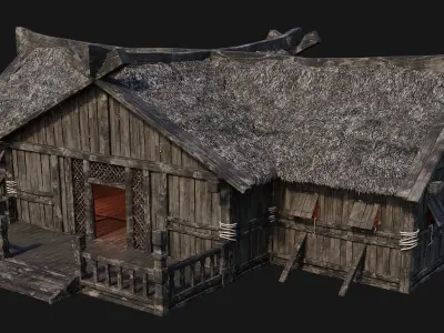 Old Viking House 4K Textures GameReady 186 Low-poly 3D model