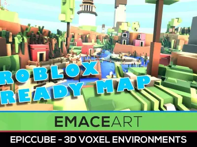 Epic 3D Map for Roblox and Unity Game Low-poly 3D model