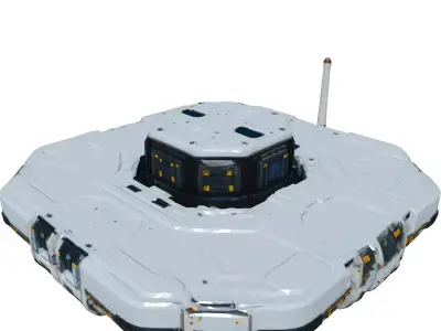 SciFi Hexagonal Landing Platform Low-poly 3D model