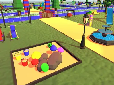 Cartoonish Amusement Park - Environment 3D model