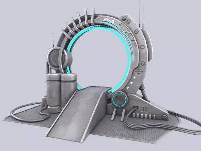 Sci fi portal Low-poly 3D model