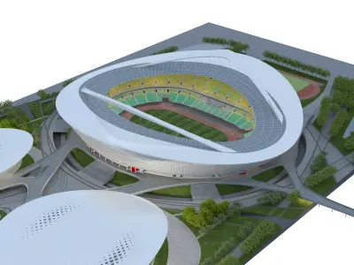 National Stadium appearance Low-poly 3D model