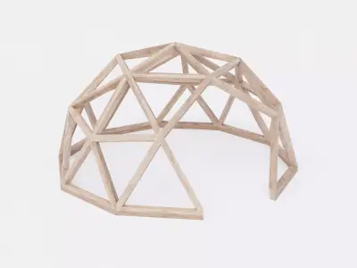 Icosahedron Dome Low-poly 3D model