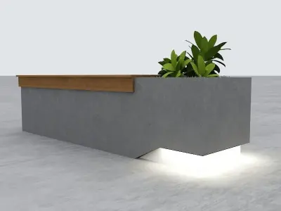 Modern Bench Street and Garden 9 3D model