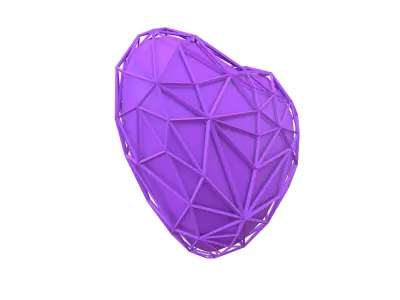Stylish Heart V4 008 Low-poly 3D model
