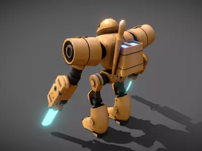 Low Poly Blade Robot Low-poly 3D model