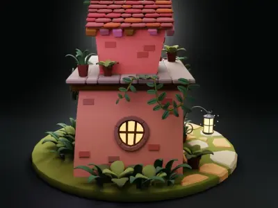Fantasy Cartoon House 2 Low-poly 3D model