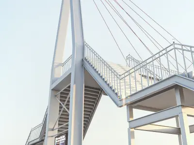 Pedestrian Bridge Low-poly 3D model