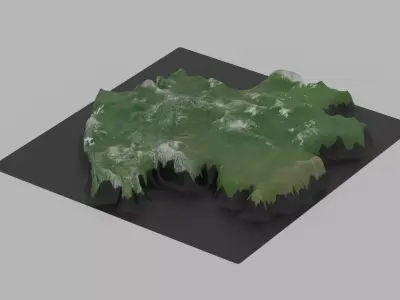 Gabon Map Country Low-poly 3D model