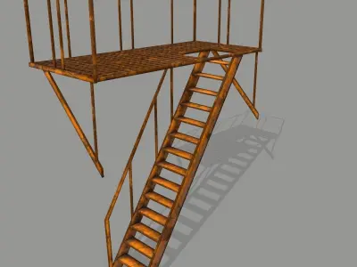 Fire Escape Low-poly 3D model