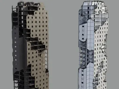 Post Apocalyptic Ruined City 3D model