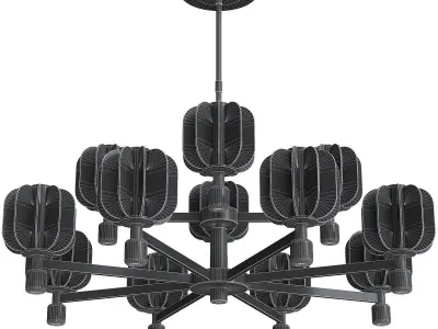 Jolli modern chandelier with glass shades 3D model