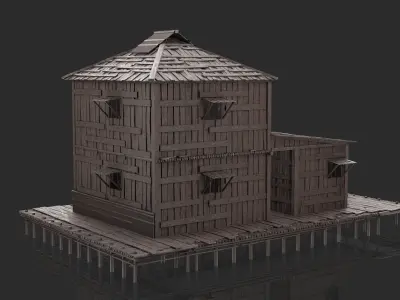 Fantasy Wooden House - Jungle Hut 4 3D model