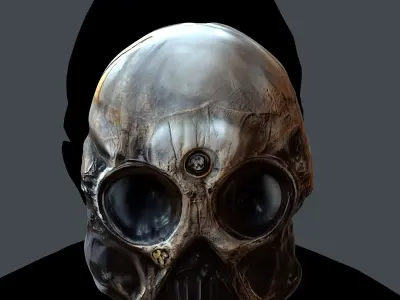 Gas mask helmet scifi character game space Low-poly Low-poly 3D model