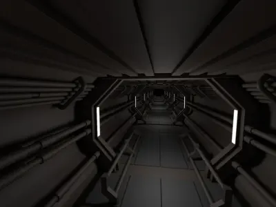 Sci fi Tunnel 3D model 10