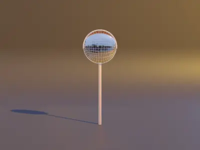 Street Mirror Low-poly 3D model