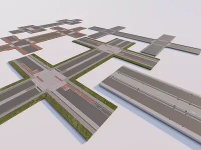 Road Pack - Extended-City Roads 3D model buy