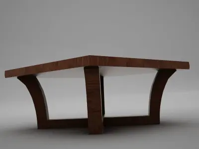 Modern wood coffe table Low-poly 3D model