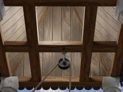 Medieval city Well Low-poly 3D model