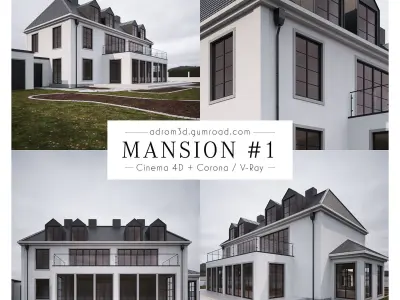 Mansion 1 for Cinema 4D with Corona and V-Ray 3D model