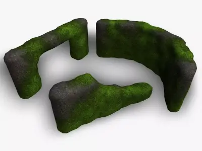 Cave Walls 2 - Moss 2 Low-poly 3D model