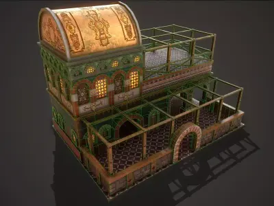 Roman Medieval Tavern Low-poly 3D model