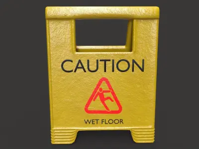 Wet Floor Sign 3D model