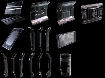 SciFi Props - GameReady Low-poly 3D model Low-poly 3D model