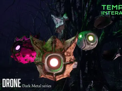 Dark Witch Drone - Dark Metal Series Low-poly 3D model