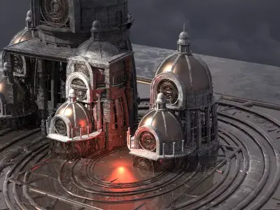 Observatory Tower Dome Street 1  3D model