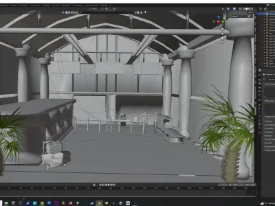 Airport game scene Low-poly 3D model
