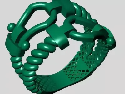 44 Crosshatch Luxe Ring 5gm 3D print model